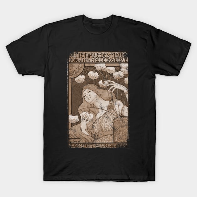 Art Nouveau - Paul Berthon Alphonse Mucha Vintage Fantasy T-Shirt by AltrusianGrace